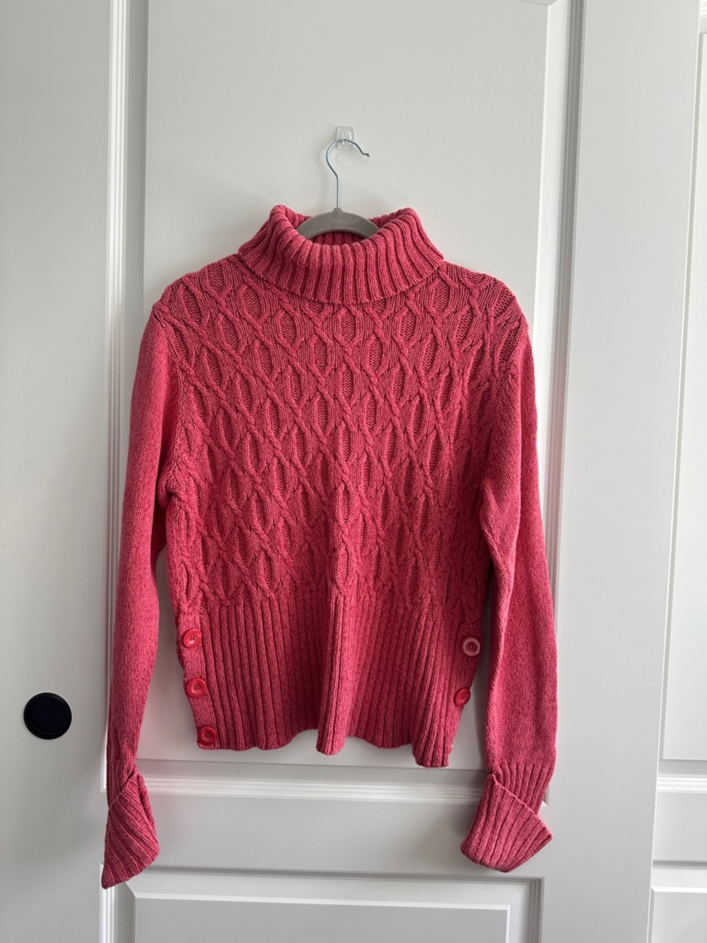 Apt. 9 Pink Cable-Knit Turtleneck Sweater with Side Buttons